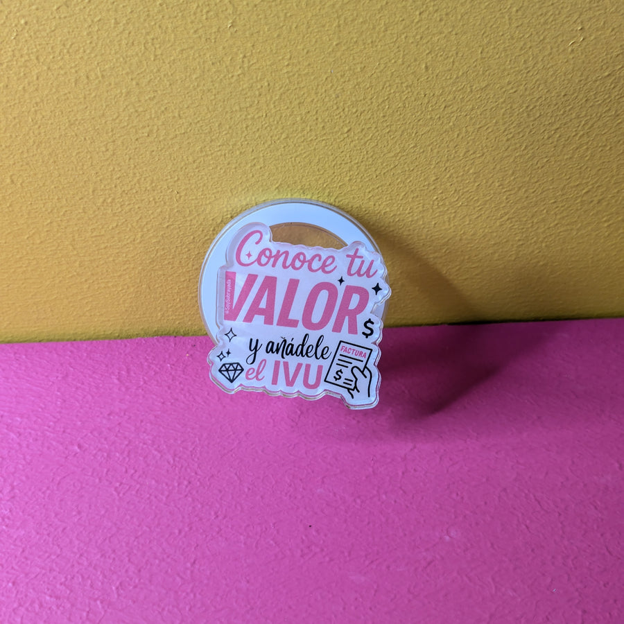Grip magnético para celular – “Conoce tu VALOR y añádele el IVU”