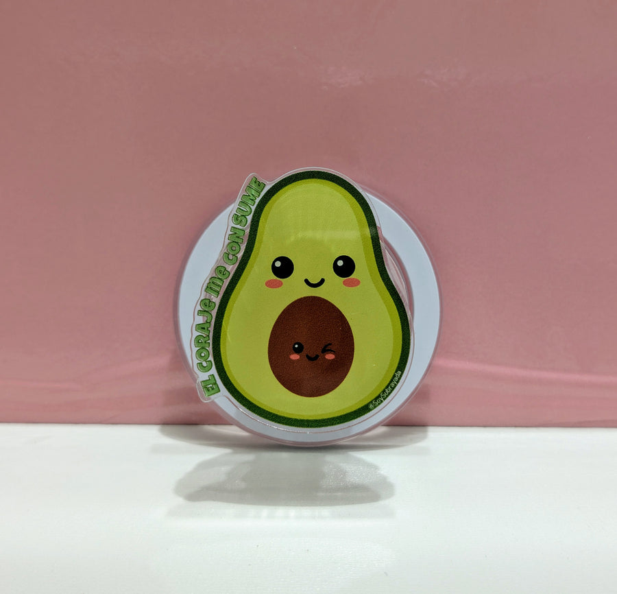 Grip magnético para celular – Aguacate “El coraje me consume”