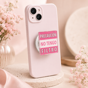 Grip magnético para celular – "Precaución, No Tengo Filtro"