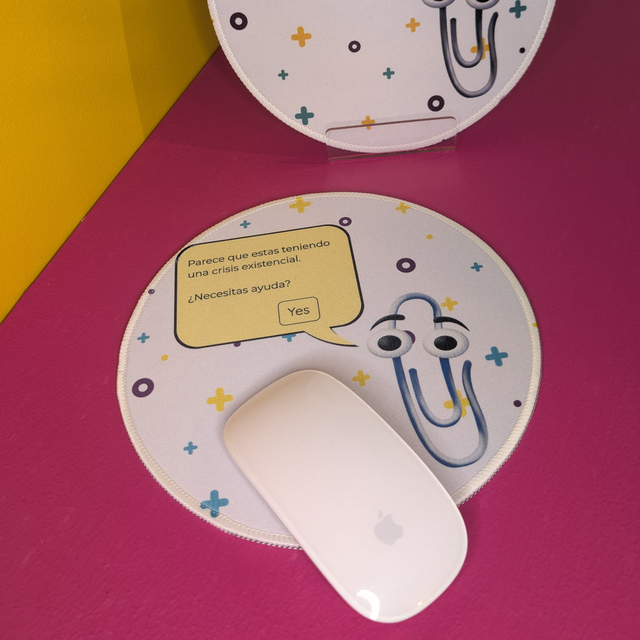 Mousepad – Teniendo Crisis Existencial - Clippy | Frase graciosa