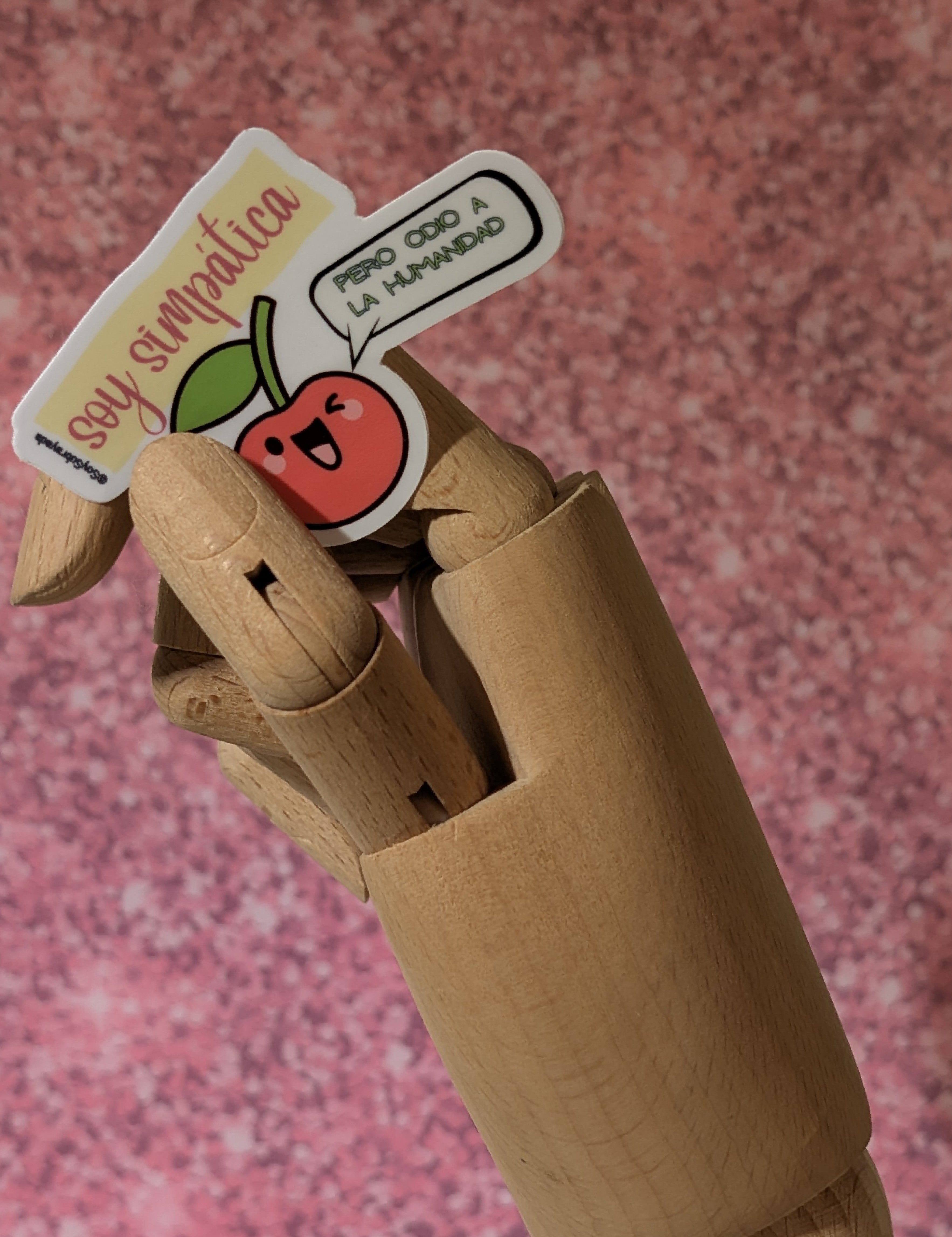 Sticker Laminado – Soy simpática pero odio a la humanidad | Cherry con actitud