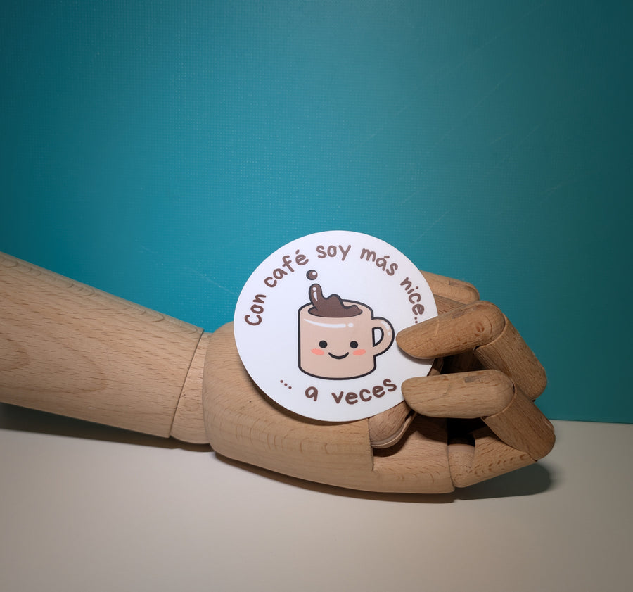 Sticker - Soy mas nice con cafe