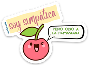 Sticker Laminado – Soy simpática pero odio a la humanidad | Cherry con actitud