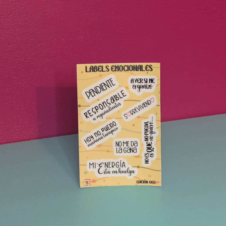 Sticker Sheet - Labels Emocionales - pa' Marcar tu Mood Real