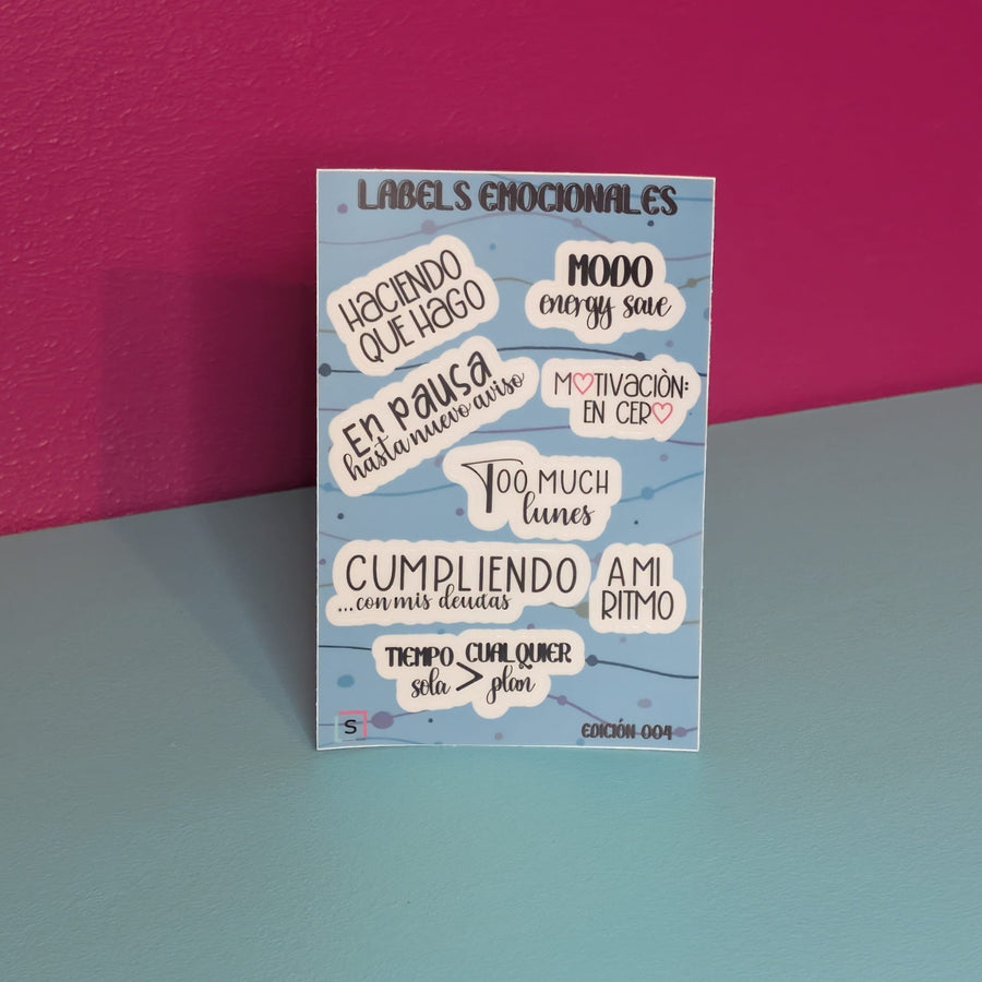 Sticker Sheet - Labels Emocionales - pa' Marcar tu Mood Real