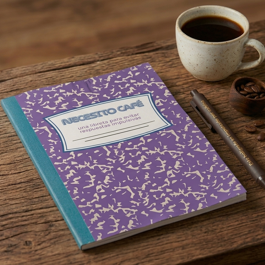 Libreta - Necesito café: Para evitar respuestas impulsivas | Diseño tipo composición